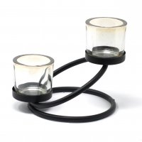 (image for) Centrepiece Iron Votive Candle Holder - 2 Cup Double Step
