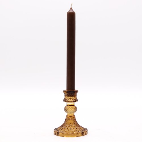 (image for) Vintage Dinner Candle Holder - Antique Amber