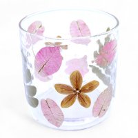 (image for) Natural Floral Glass - Straight Candle Holder - Primavera - (8x8cm)
