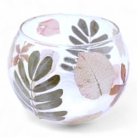 (image for) Natural Floral Glass - Bowl Candle Holder - Primavera - (8x10cm)