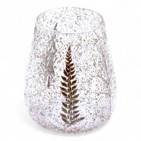 (image for) Natural Floral Glass - Large Bowl Candle Holder - Pino - (15x12cm)