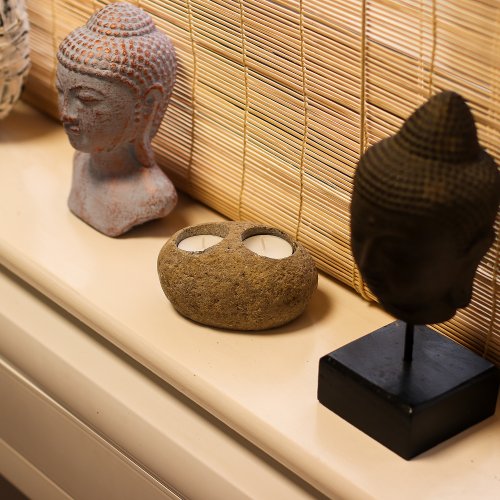 (image for) Natural Riverstone Candle Holder - Double Nightlight