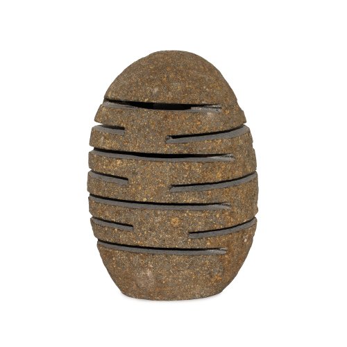 (image for) Natural Riverstone Candle Holder - Standing Stone Cut (10x13x22cm)