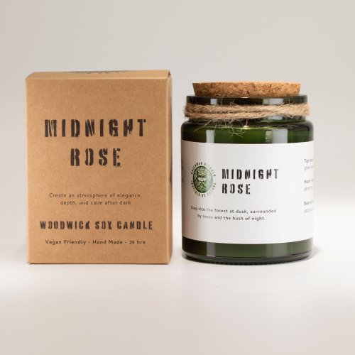 (image for) Greenman Woodwick Soy Candle - Midnight Rose