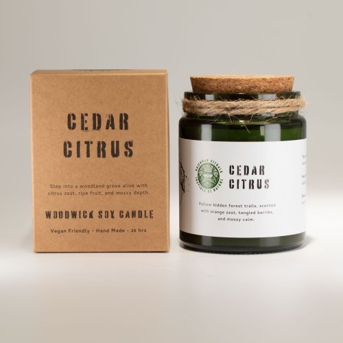 (image for) Greenman Woodwick Soy Candle - Cedar Citrus