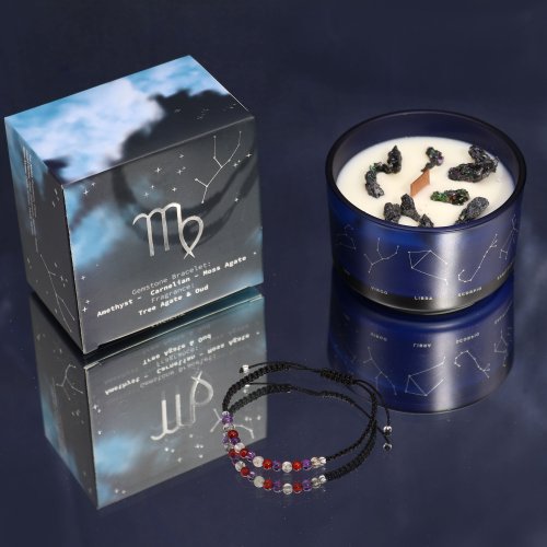 (image for) Zodiac Crystal Candle with Gemstone Bracelet - Virgo