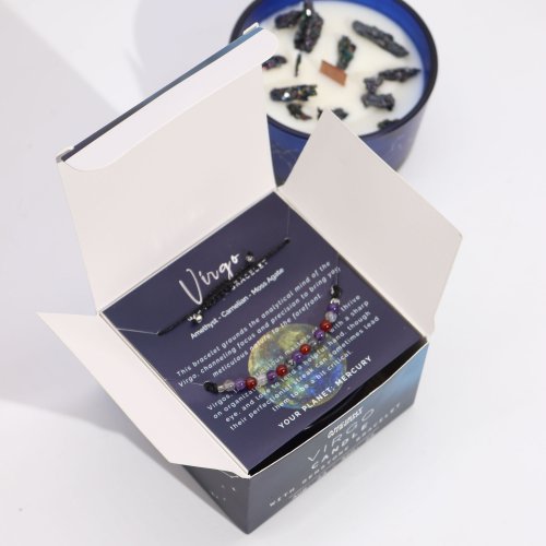 (image for) Zodiac Crystal Candle with Gemstone Bracelet - Virgo