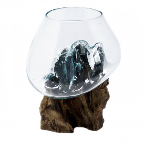 (image for) Molten Glass on Wood - Large Bowl
