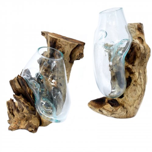 (image for) Molten Glass on Wood - Hanging Bowl