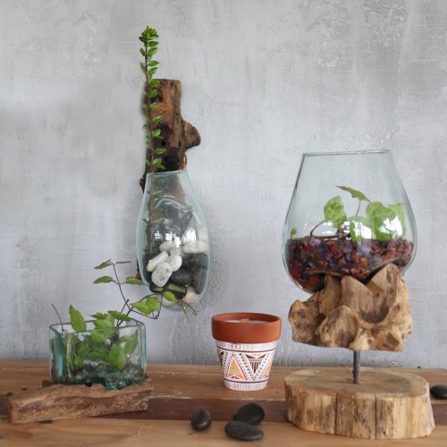 (image for) Molten Glass on Wood - Hanging Bowl
