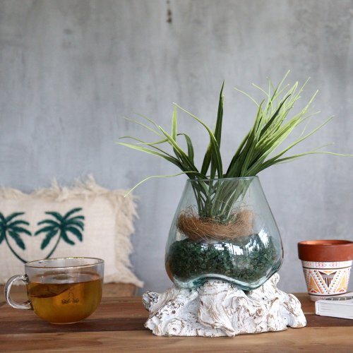 (image for) Molten Glass on Whitewash Wood - Small Bowl