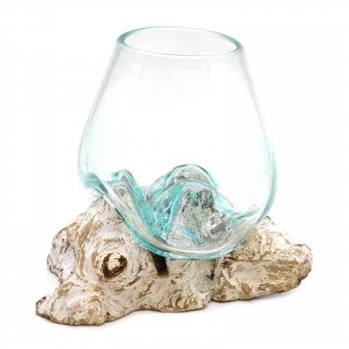(image for) Molten Glass on Whitewash Wood - Large Bowl