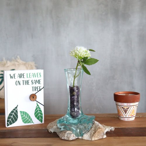 (image for) Molten Glass on Whitewash Wood - Vase - Small