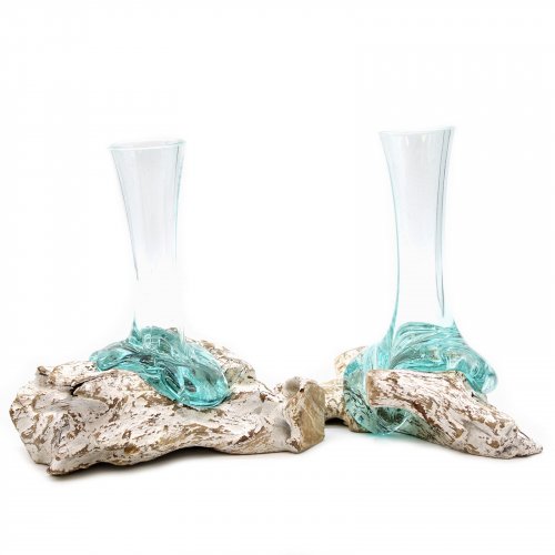 (image for) Molten Glass on Whitewash Wood - Vase - Medium
