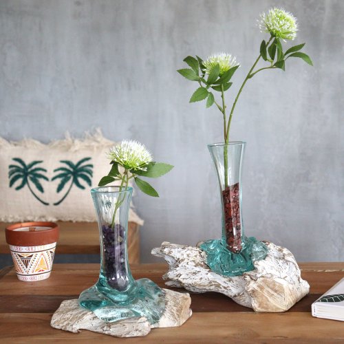 (image for) Molten Glass on Whitewash Wood - Vase - Medium