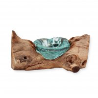 (image for) Molton Glass Candle Single Holder on Wood
