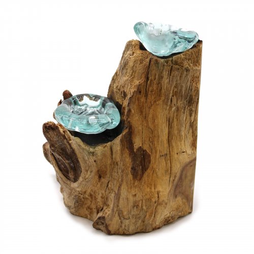 (image for) Molton Glass Candle Double Holder on Wood