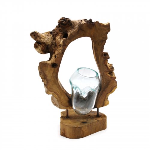 (image for) Molton Glass Hanging Art Vase on Wood