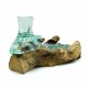 (image for) Molten Glass Small Flower Vase and Tealight Holder on Wood