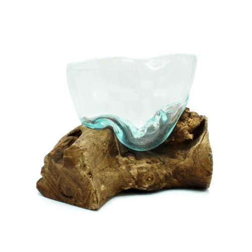 (image for) Molten Glass Arfully Misshapen Bowl on Wood