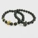 (image for) Gold Crown / Lava Stone - Gemstone Bracelet