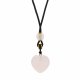 (image for) Cord Necklace Gemstone Pendant - Rose Quartz Heart