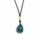 (image for) Cord Necklace Gemstone Pendant - Howlite Teardrop