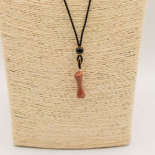(image for) Cord Necklace Gemstone Pendant - Goldstone Bone