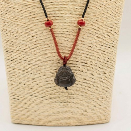 (image for) Cool Gemstone Pendants - Sliver Obsidian Buddha
