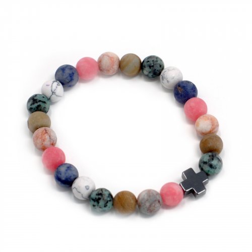 (image for) Set of 2 Gemstones Friendship Bracelets - Harmony - Rainbow Gemstones