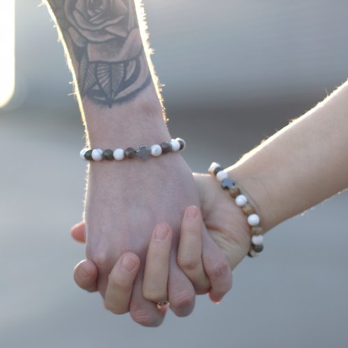 (image for) Set of 2 Gemstones Friendship Bracelets - Support - Sodalite & Picture Stone