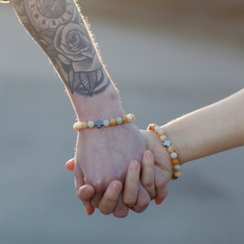 (image for) Set of 2 Gemstones Friendship Bracelets - Support - Sodalite & Picture Stone