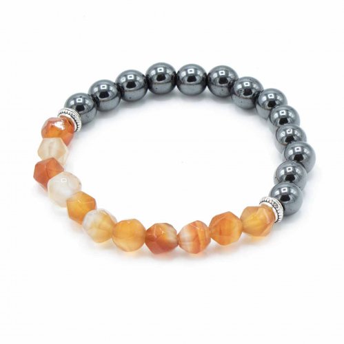 (image for) Faceted Gemstone Bracelet - Magnetic Carnelian