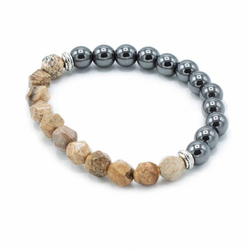 (image for) Faceted Gemstone Bracelet - Magnetic Picture Jasper