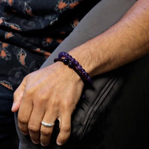 (image for) Gemstone Double Power Bracelets- Amethyst