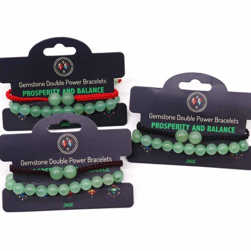 (image for) Gemstone Double Power Bracelets- Jade