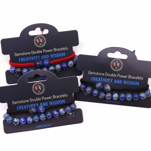 (image for) Gemstone Double Power Bracelets- Lapis Lazuli