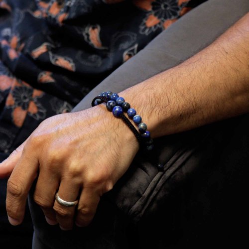 (image for) Gemstone Double Power Bracelets- Lapis Lazuli