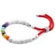 (image for) 925 Silver Plated Gemstone Royal Red String Bracelet - White Howlite Chakra
