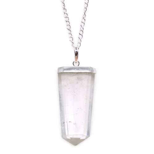 (image for) Gemstone Flat Pencil Pendant - Rock Quartz