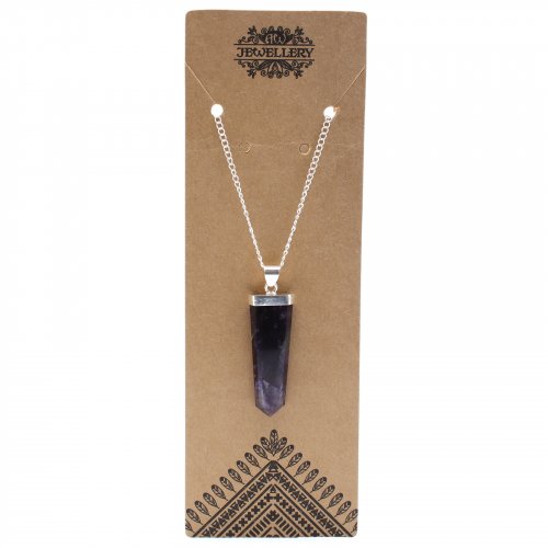 (image for) Gemstone Flat Pencil Pendant - Amethyst