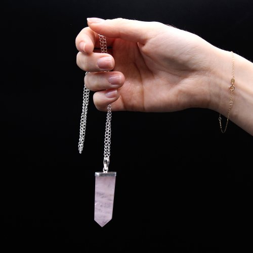 (image for) Gemstone Flat Pencil Pendant - Black Agate