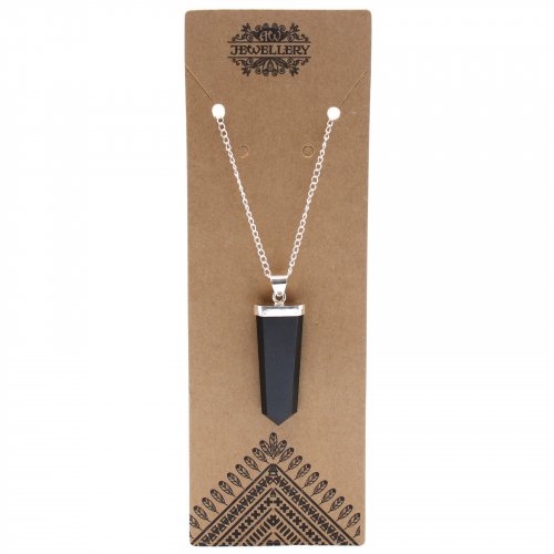 (image for) Gemstone Flat Pencil Pendant - Black Agate