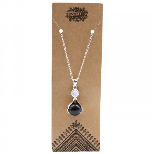 (image for) Gemstone Healing Hands Pendant - Black Agate