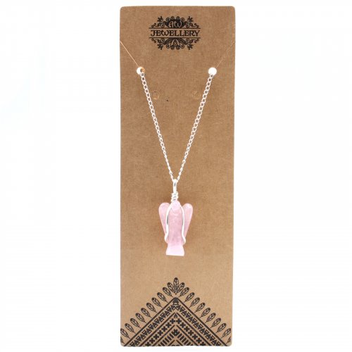 (image for) Gemstone Guardian Angel Pendant - Rose Quartz