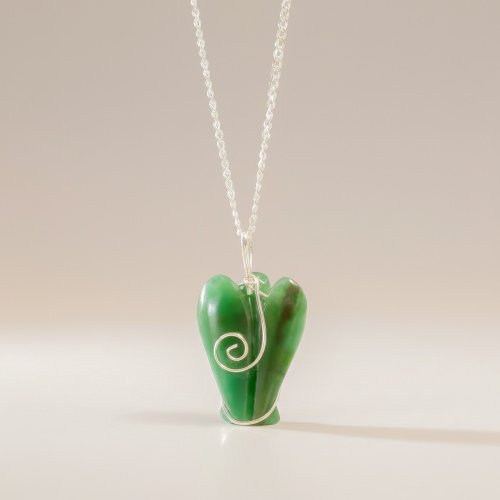 (image for) Gemstone Guardian Angel Pendant - Green Aventurine