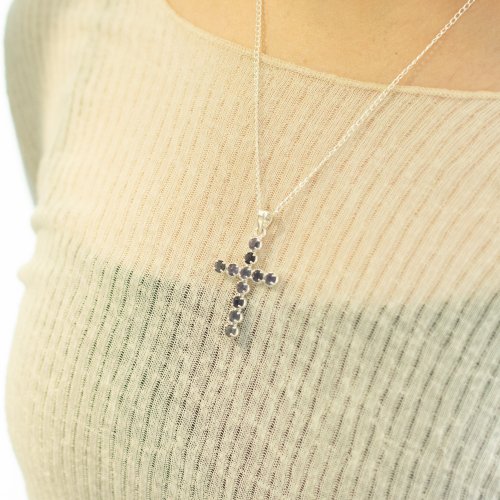(image for) Indian Devotional Pendant - Silver Plated (45cm Chain)- Ionite Crucifix