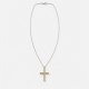 (image for) Indian Devotional Pendant - Silver Plated (45cm Chain)- Citrine Crucifix