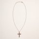 (image for) Indian Devotional Pendant - Silver Plated (45cm Chain)- Garnet Crucifix