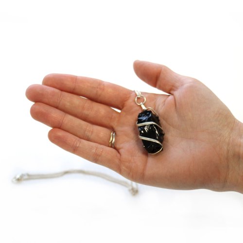 (image for) Cascade Wrapped Gemstone Necklace - Rough Black Onyx